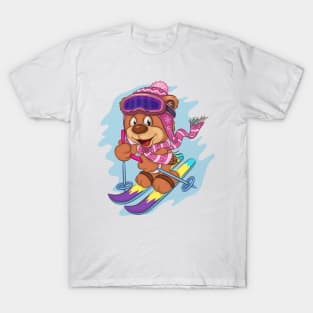 Teddy Bear Skier T-Shirt